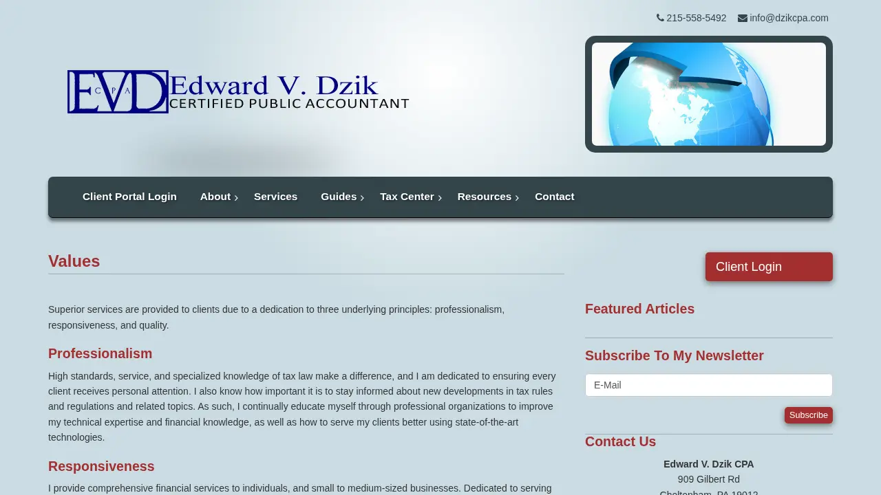 Edward V. Dzik CPA page