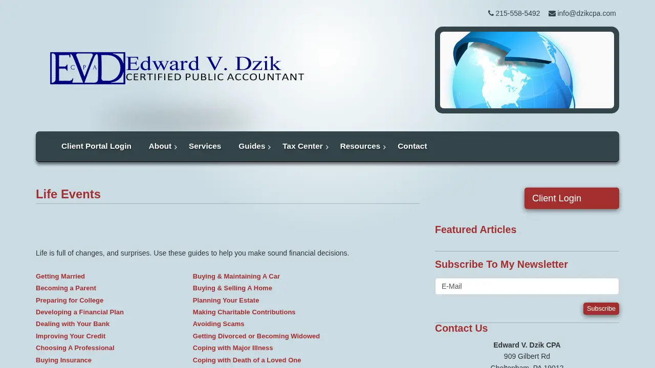 Edward V. Dzik CPA page