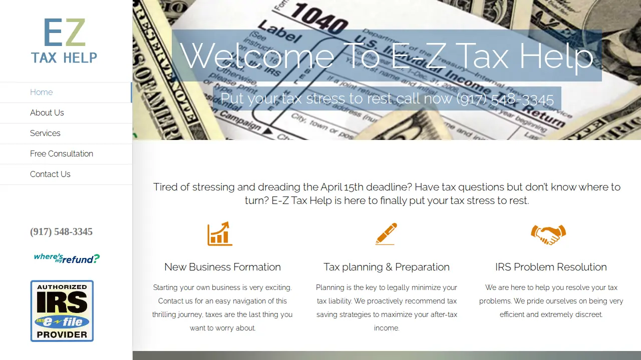 EZ Tax Help page