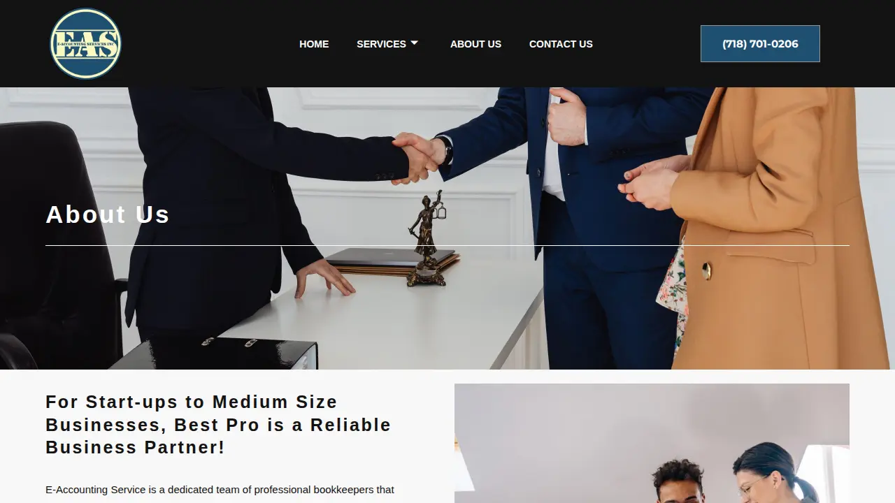 E-Accounting Services page