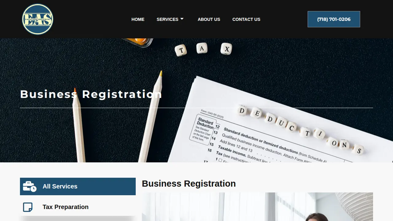 E-Accounting Services page