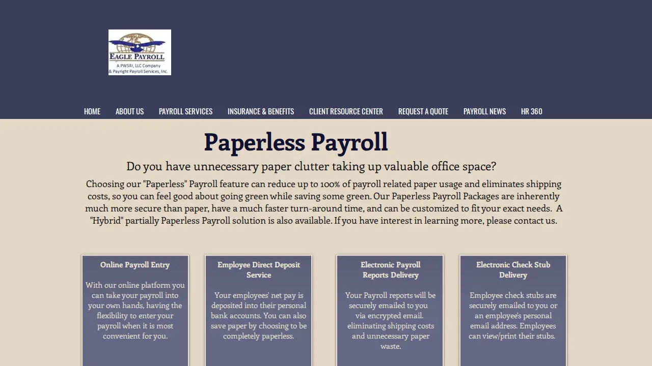 Eagle Payroll Services page