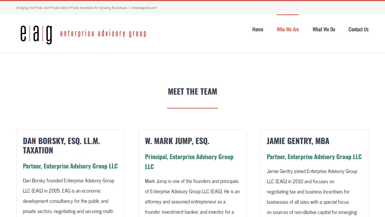 Enterprise Adisory Group page