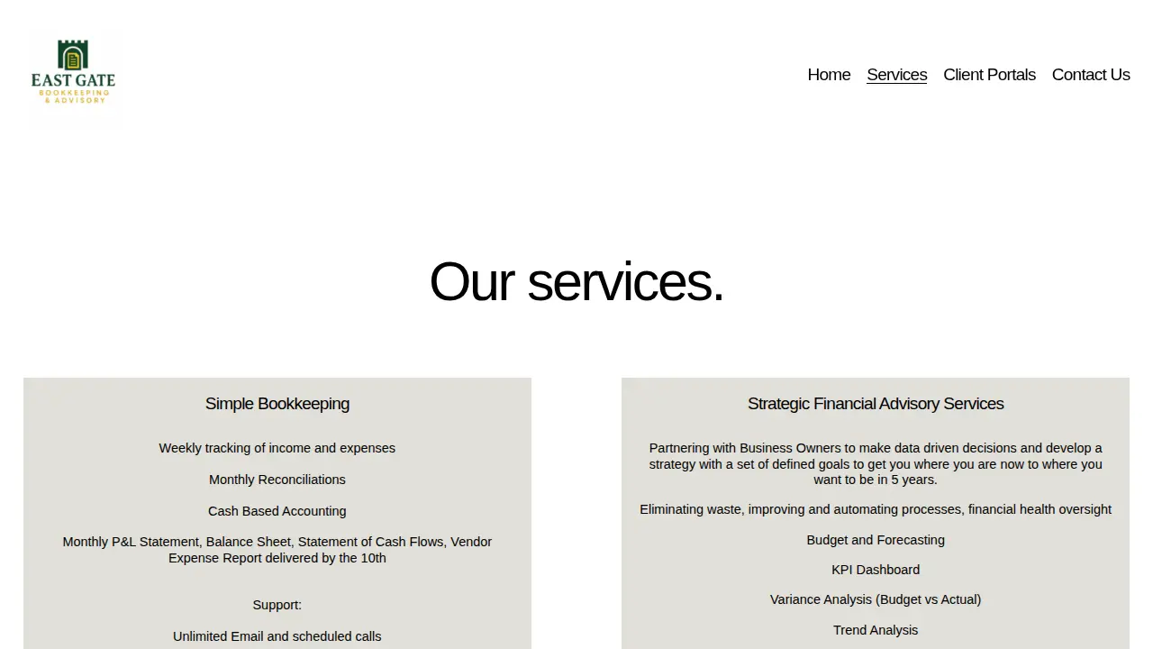 East Gate Bookkeeping LLC page