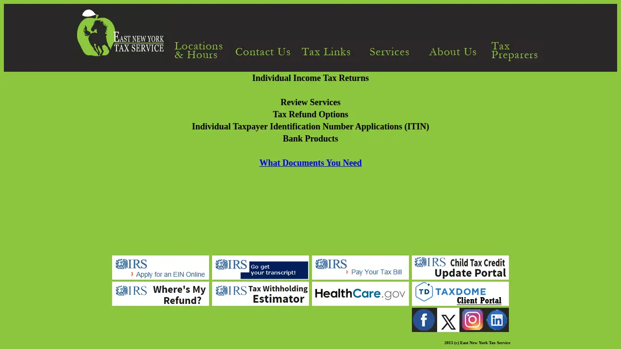 East New York Tax Service Inc. page