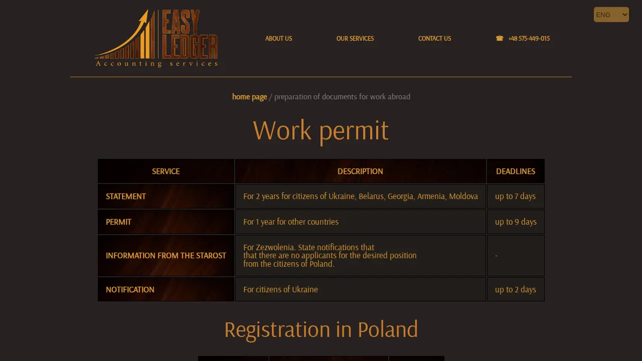 Easy Ledger / Biuro Rachunkowe /Accounting Services /Бухгалтерия page
