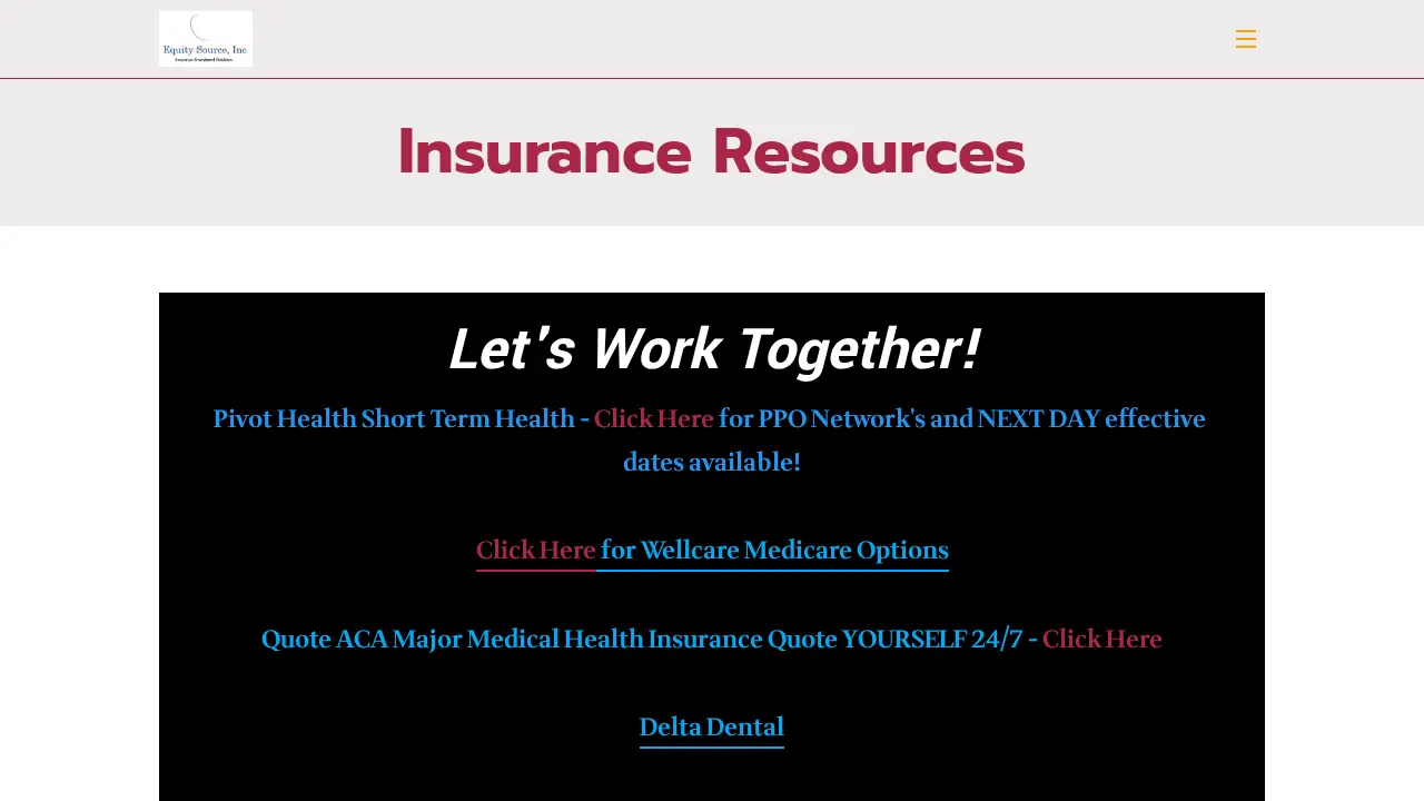 Equity Source/Preferred Advisors Insurance Agency: Roth Robertson page