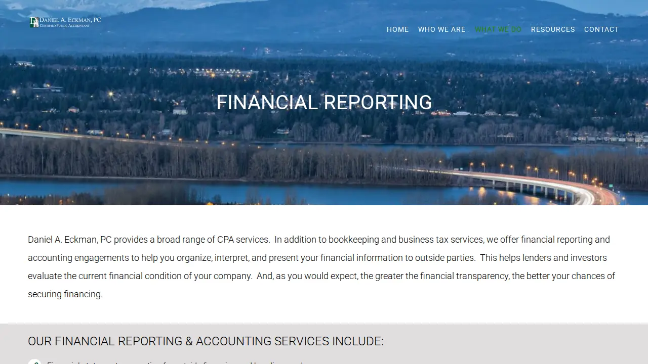 Daniel A. Eckman, PC, CPA page