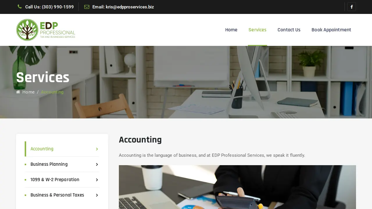 EDP Professional Services page