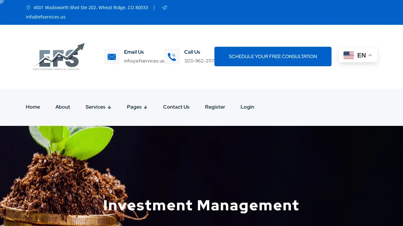 Empowerment Financial Services page