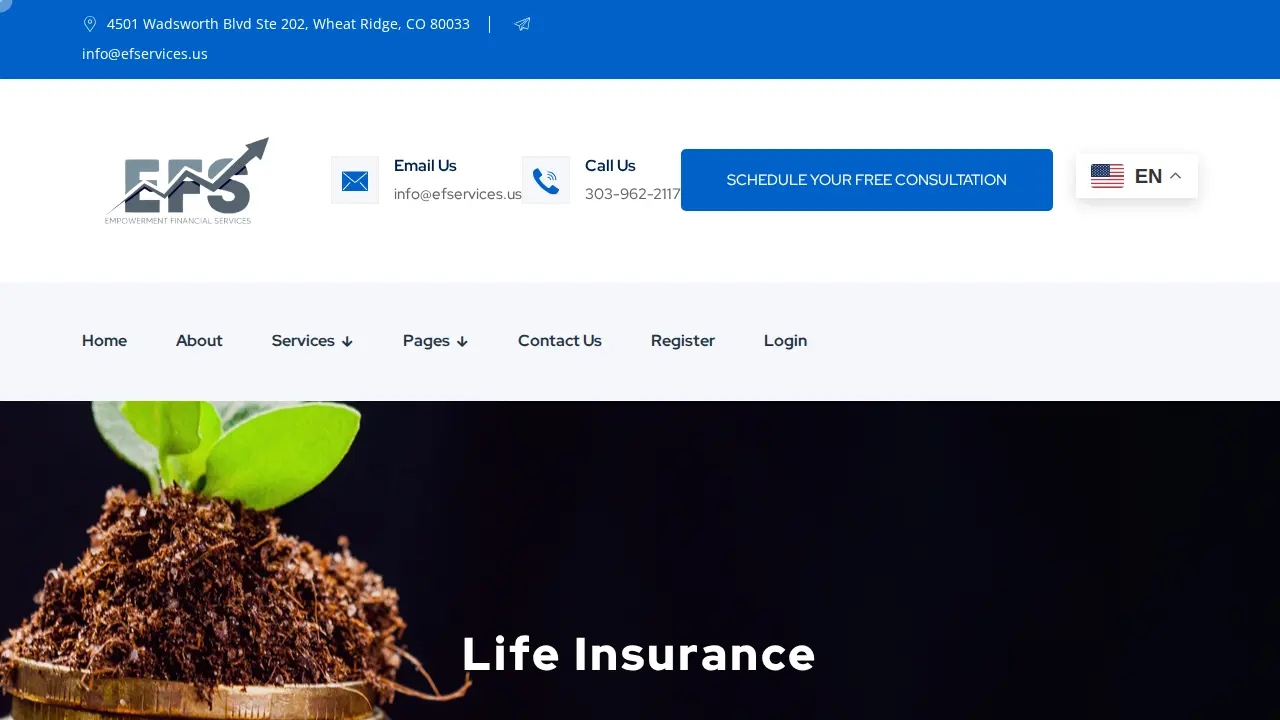 Empowerment Financial Services page