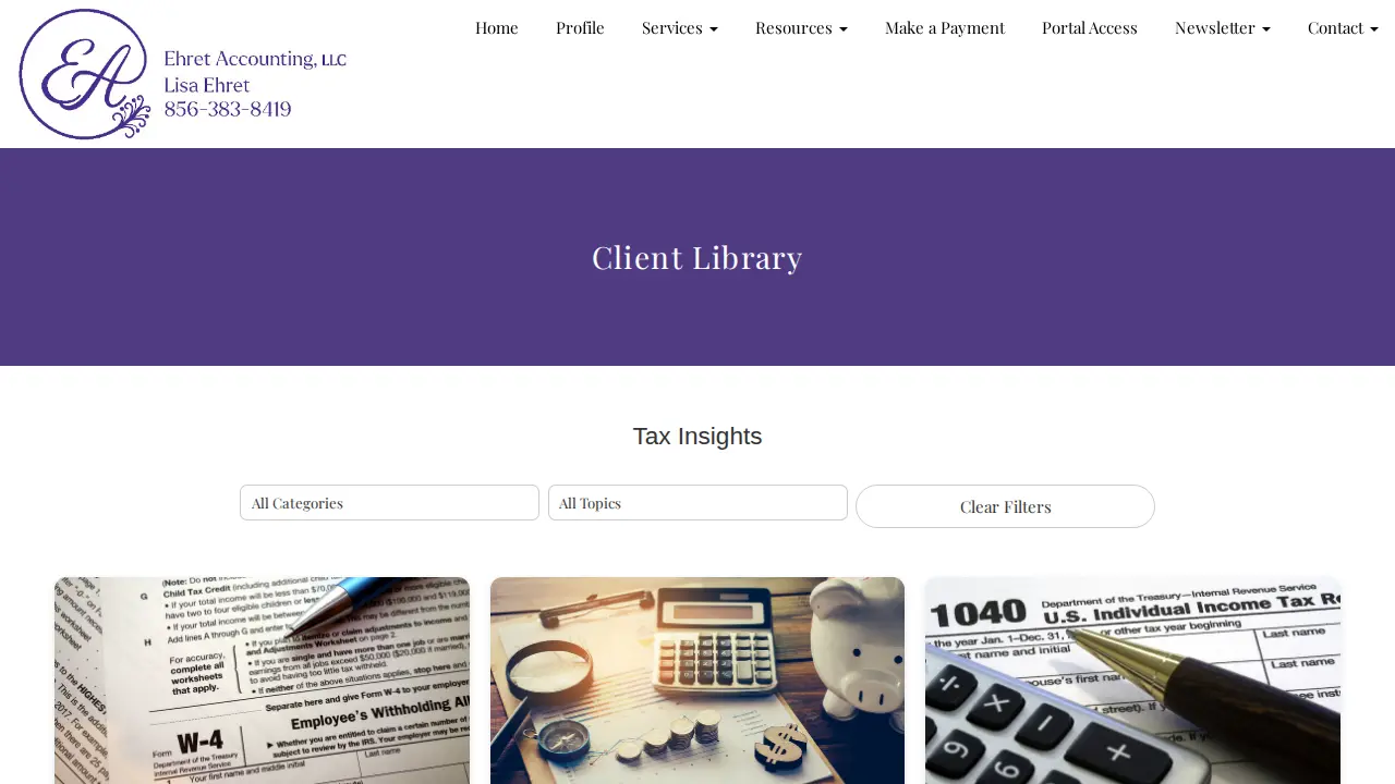 Ehret Accounting, LLC page