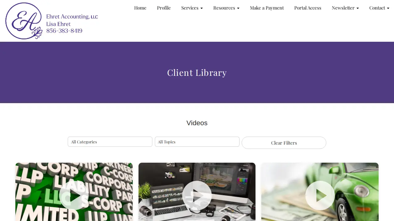 Ehret Accounting, LLC page