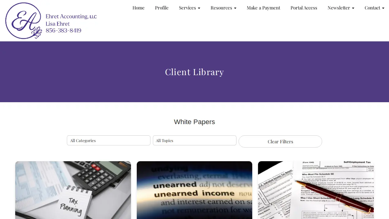 Ehret Accounting, LLC page