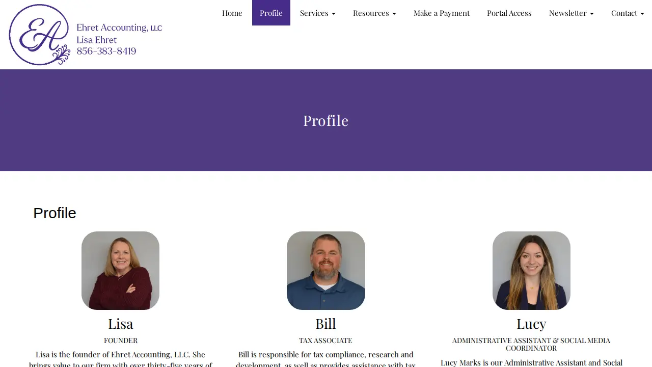Ehret Accounting, LLC page