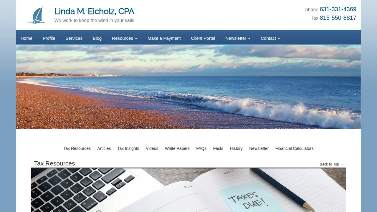 Linda M. Eicholz, CPA page