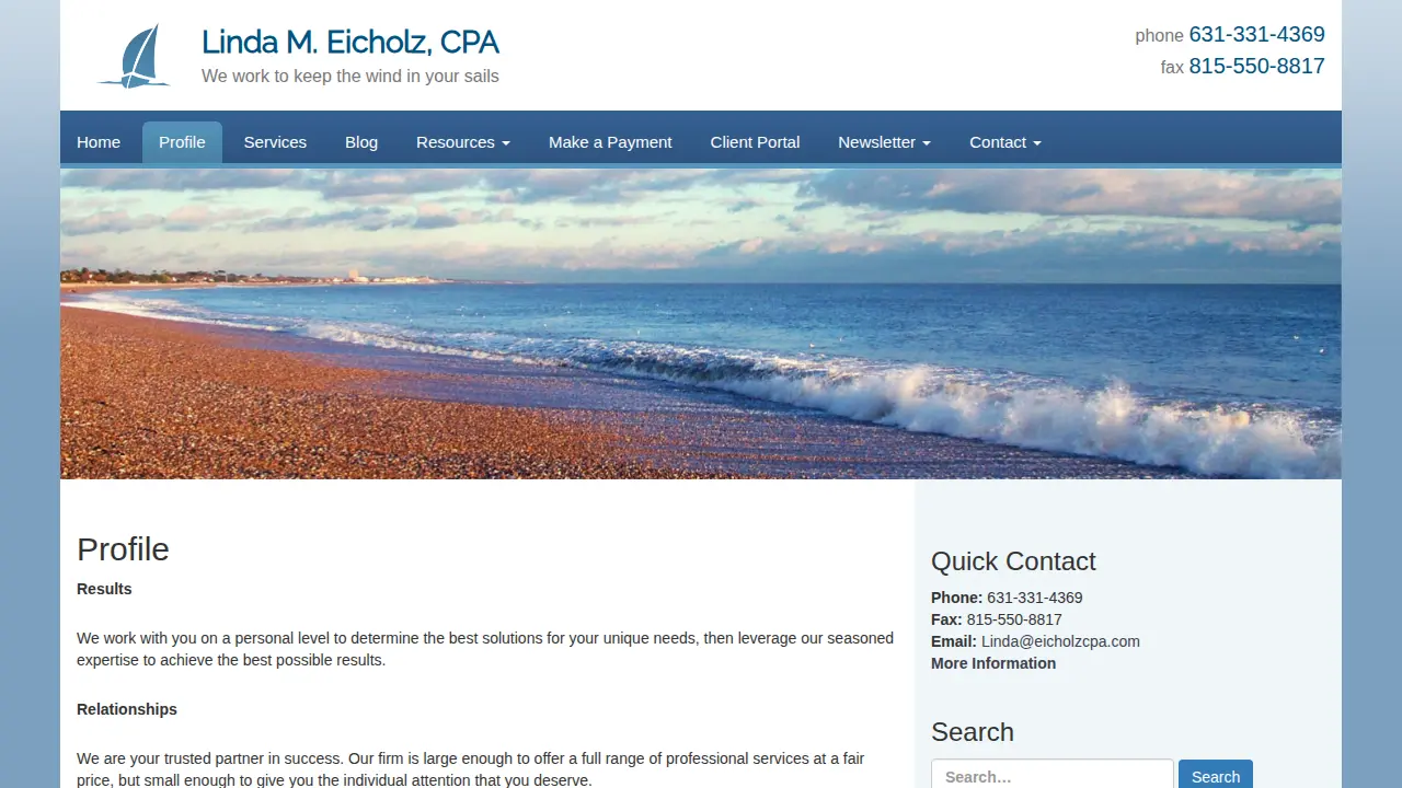Linda M. Eicholz, CPA page