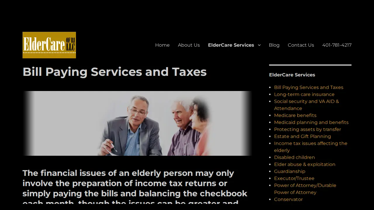 elder care services page