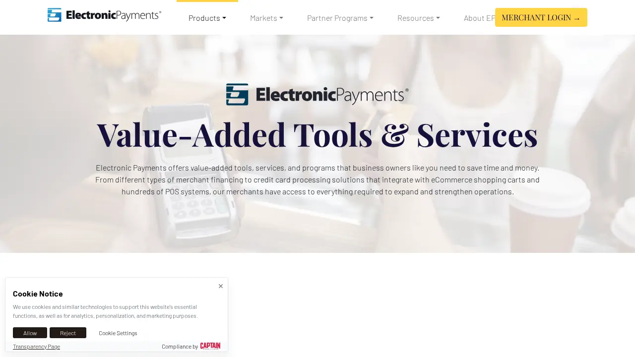Electronic Payments page