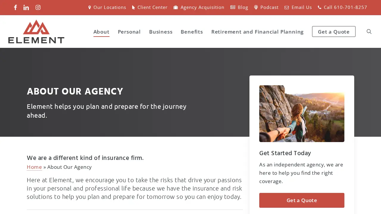 Element | Insurance Agency - West Chester page