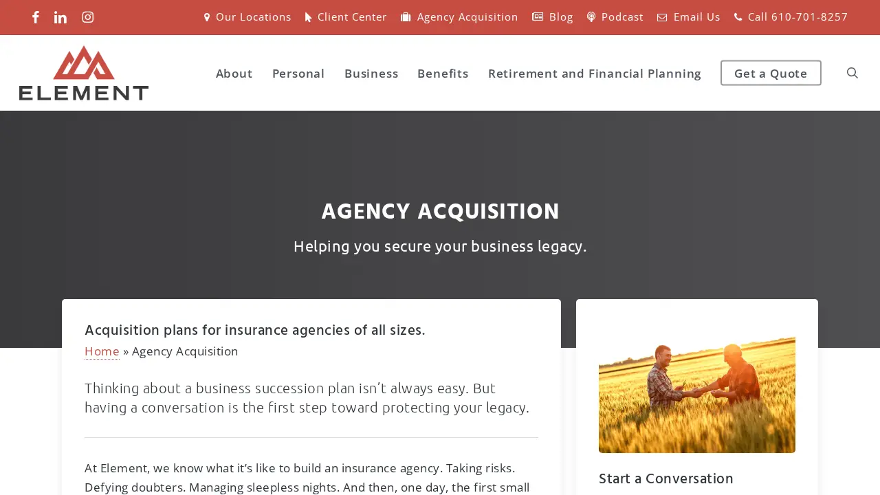 Element | Insurance Agency - West Chester page