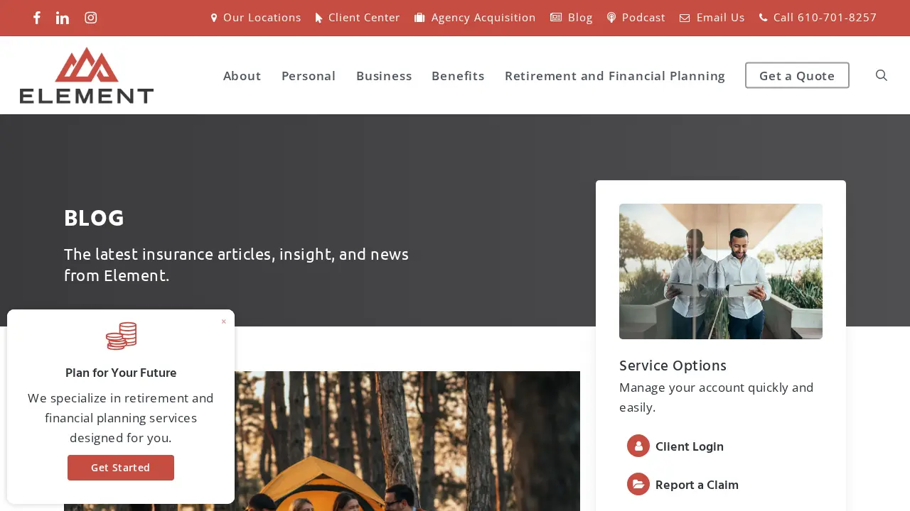 Element | Insurance Agency - West Chester page