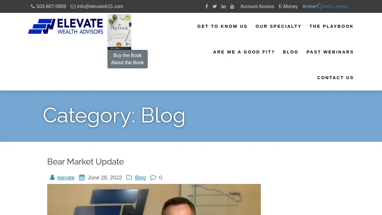 Elevate Wealth Advisors page