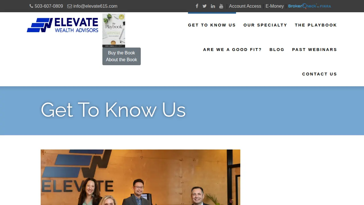Elevate Wealth Advisors page