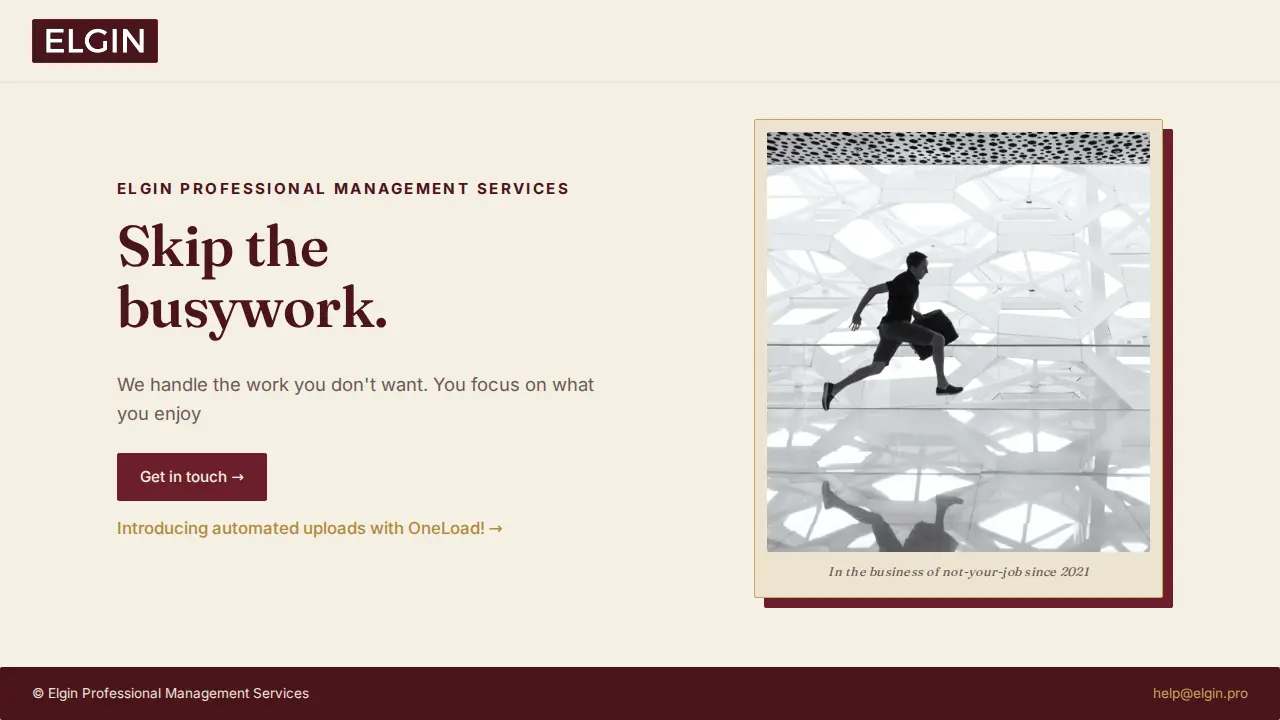Elgin Professional Management website