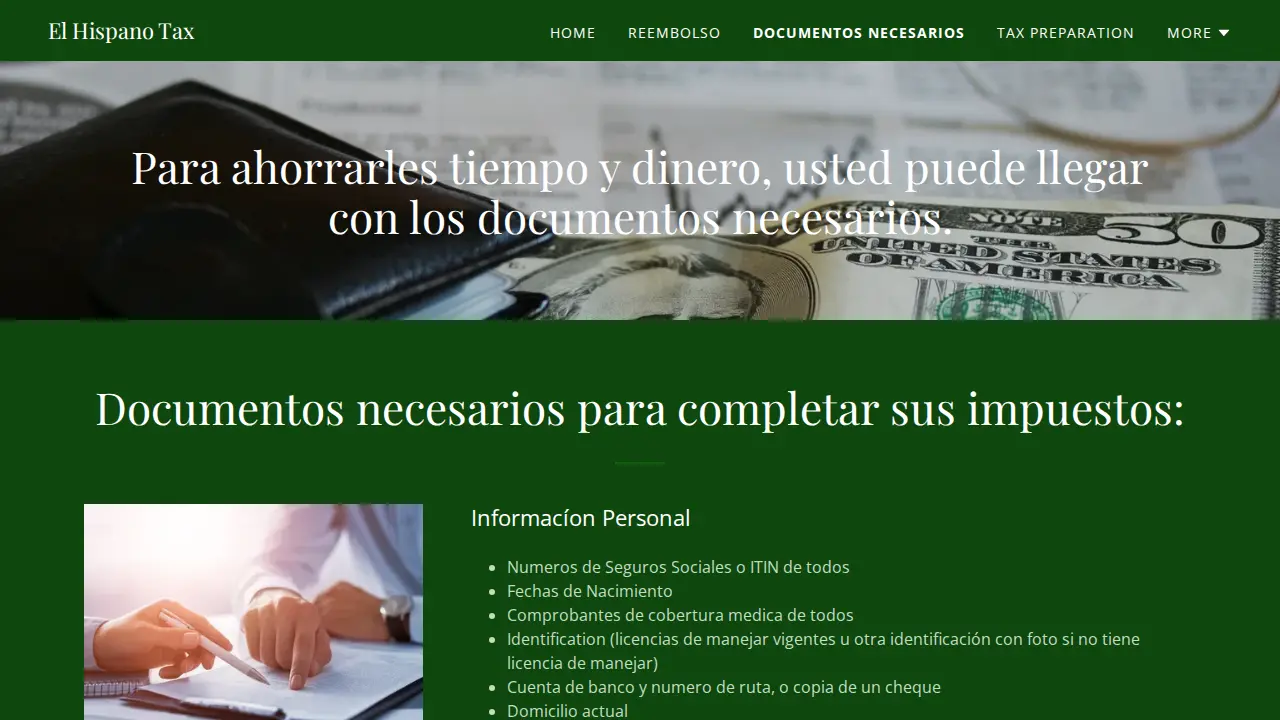 El Hispano Tax page