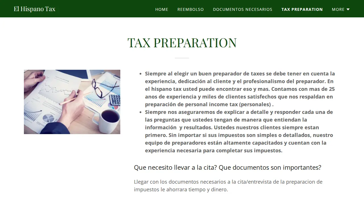 El Hispano Tax page