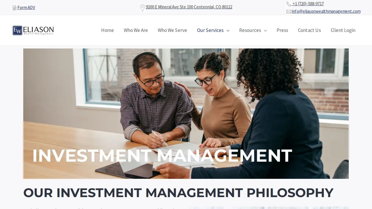 Eliason Wealth Management page