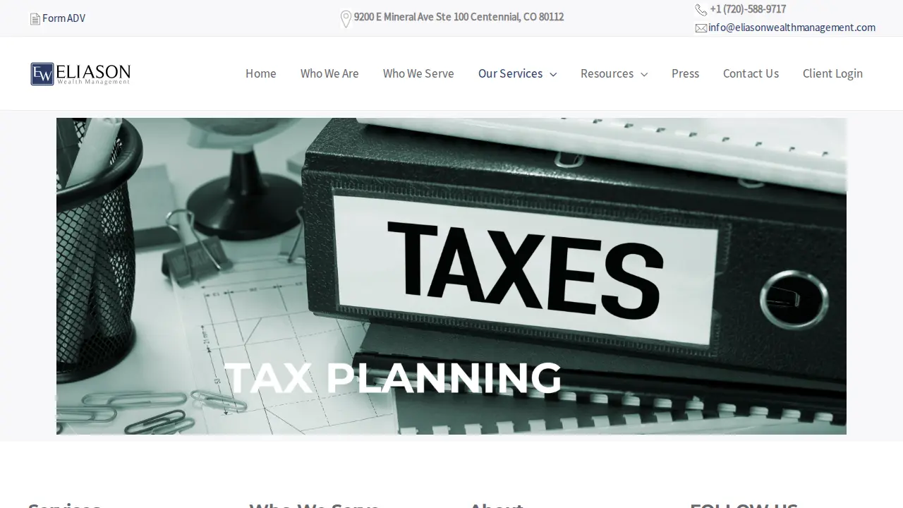Eliason Wealth Management page
