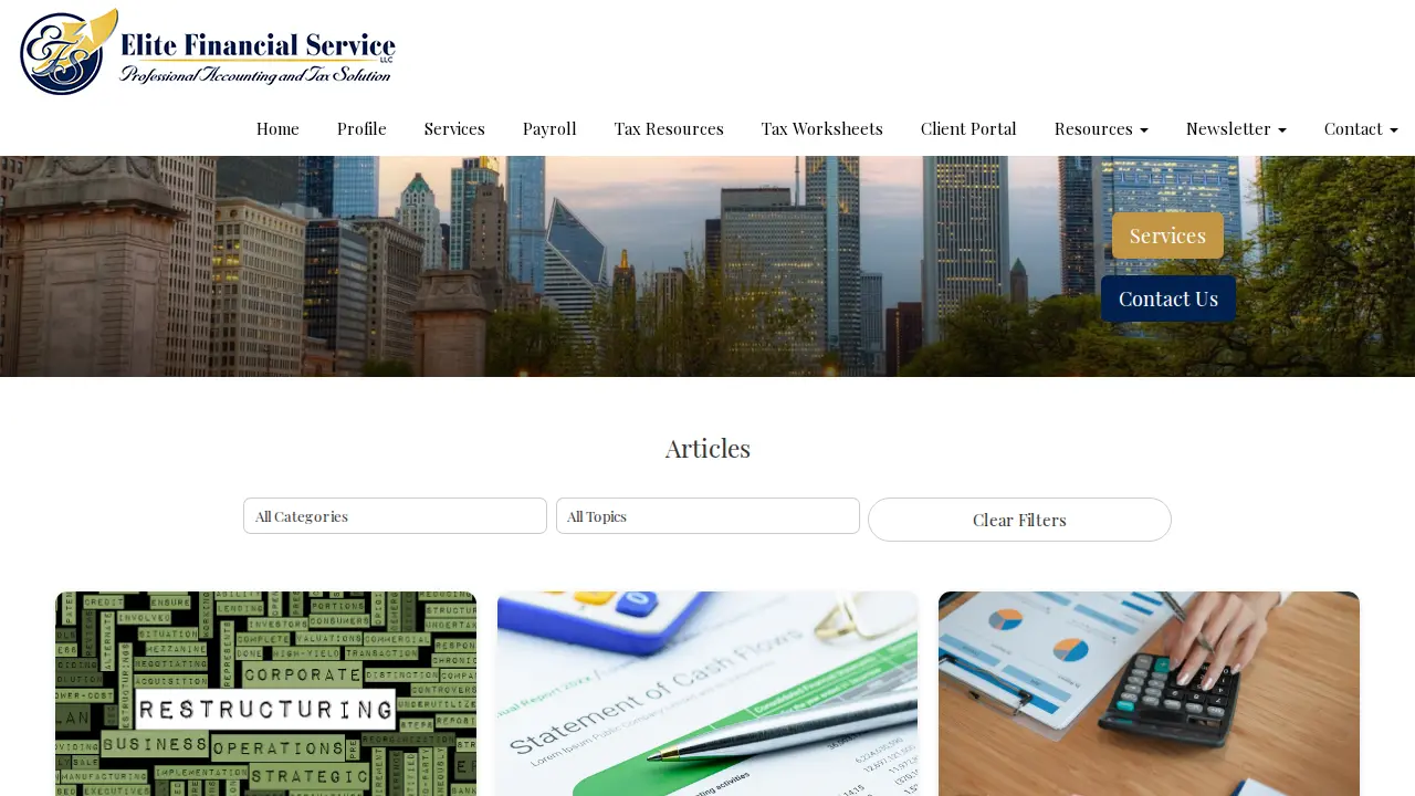 Elite Financial Service LLC page