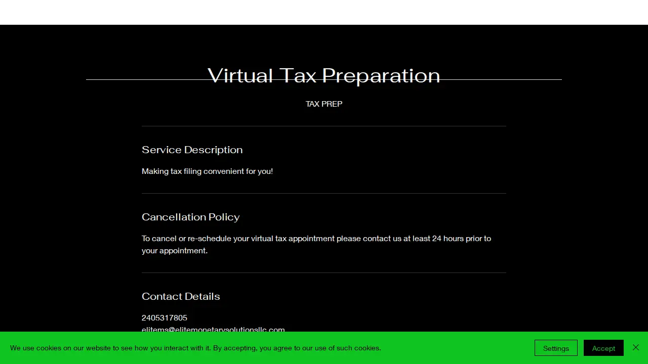 Elite Monetary Solutions LLC page