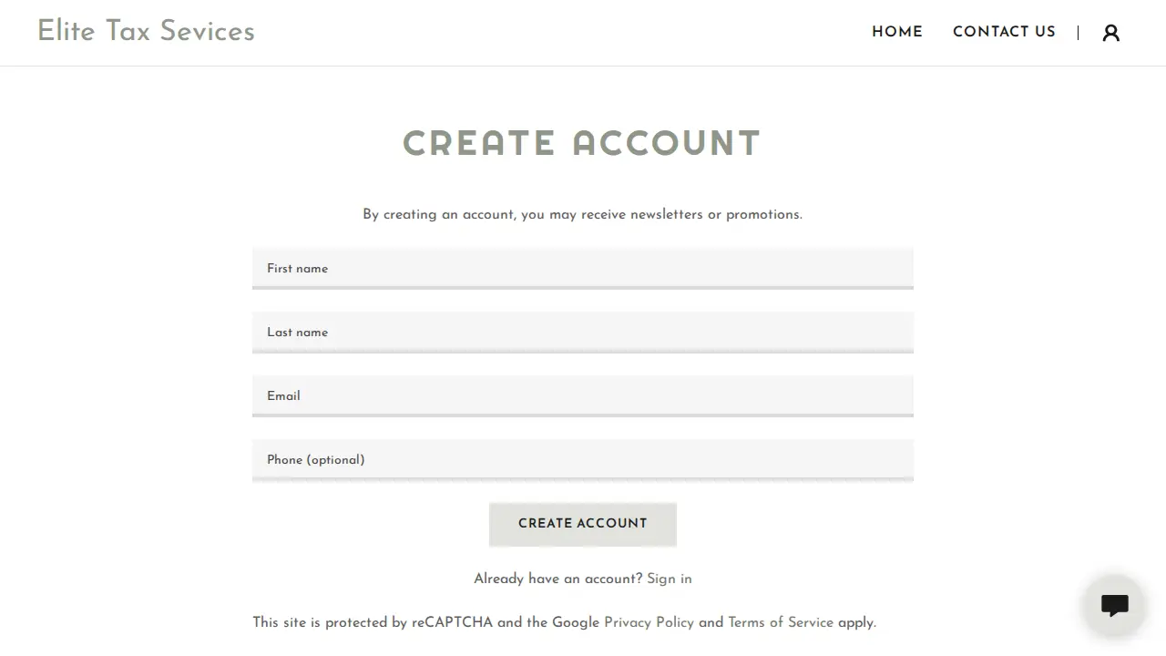 Elite Tax Services page