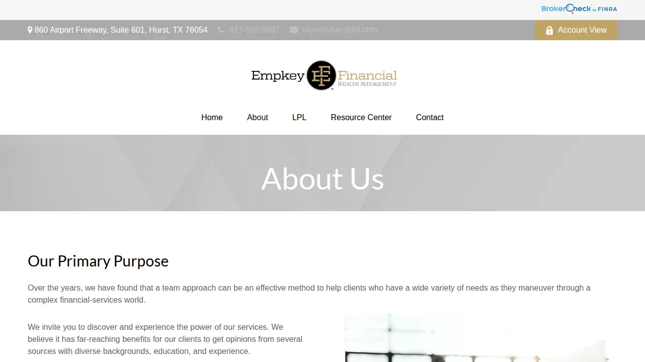 Empkey Financial page
