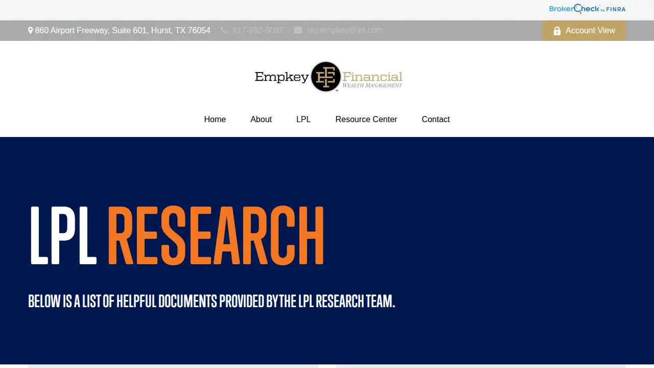 Empkey Financial page