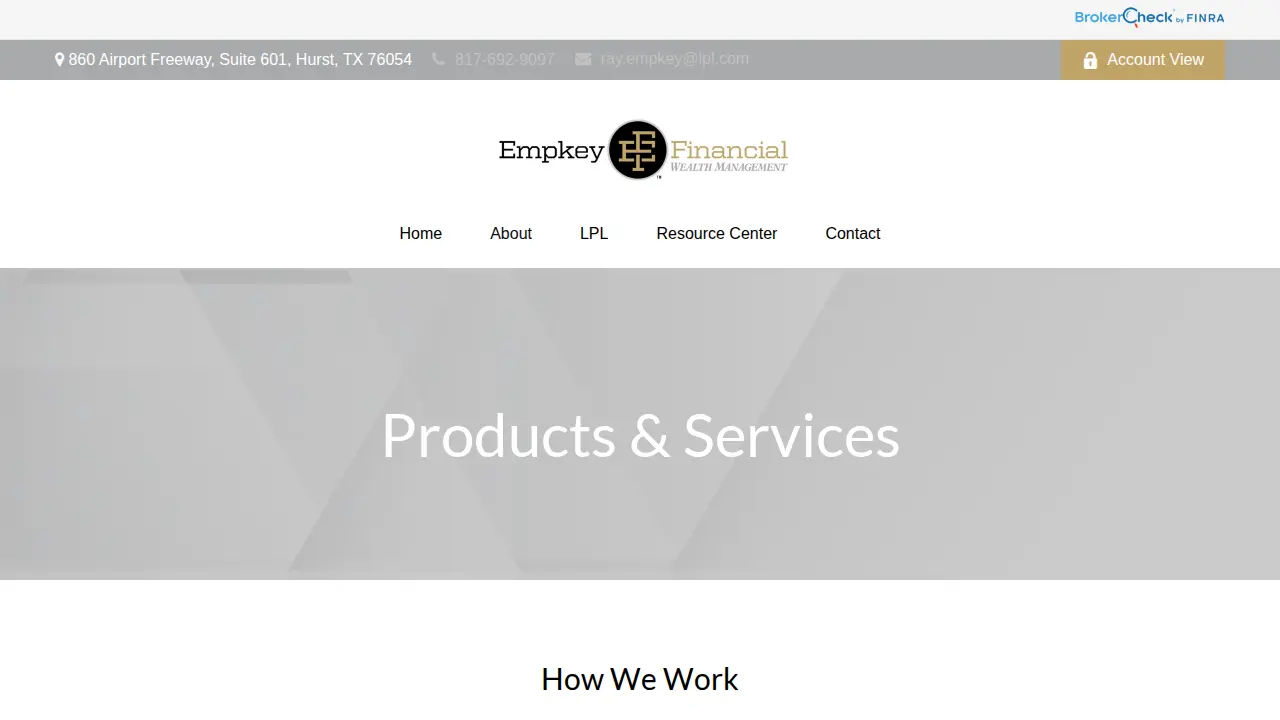 Empkey Financial page