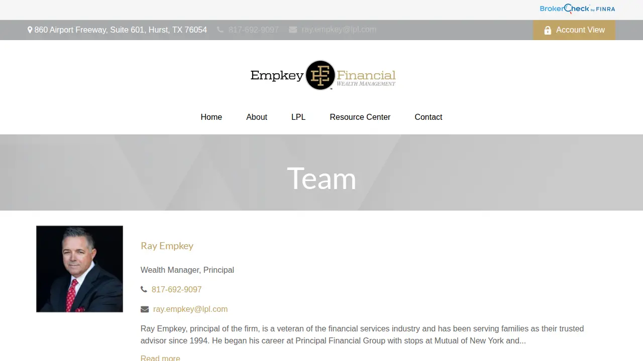 Empkey Financial page