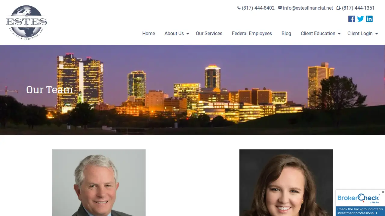 Estes Financial Services page