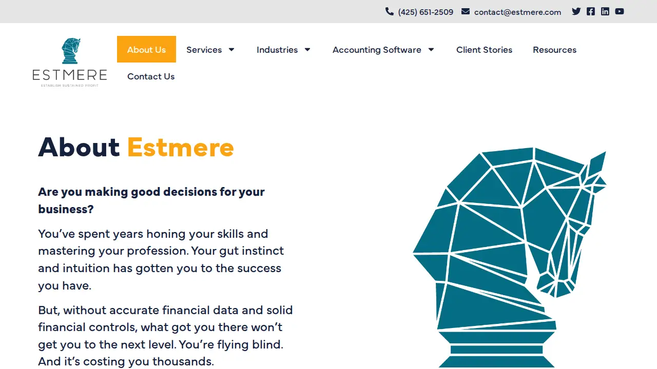 Estmere Accounting, Bookkeeping, Fractional CFO page