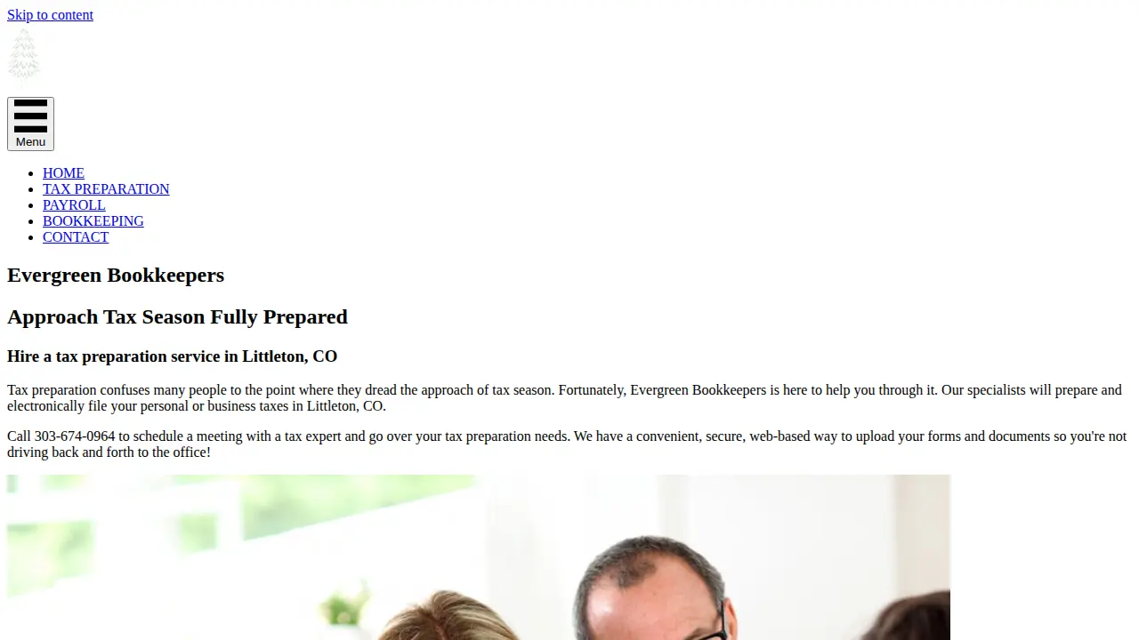 Evergreen Bookkeepers page