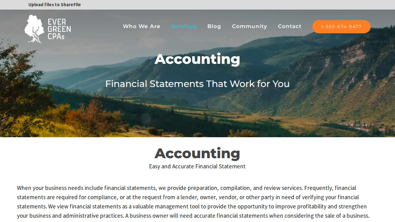 Evergreen CPAs page