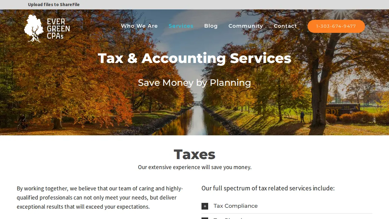 Evergreen CPAs page
