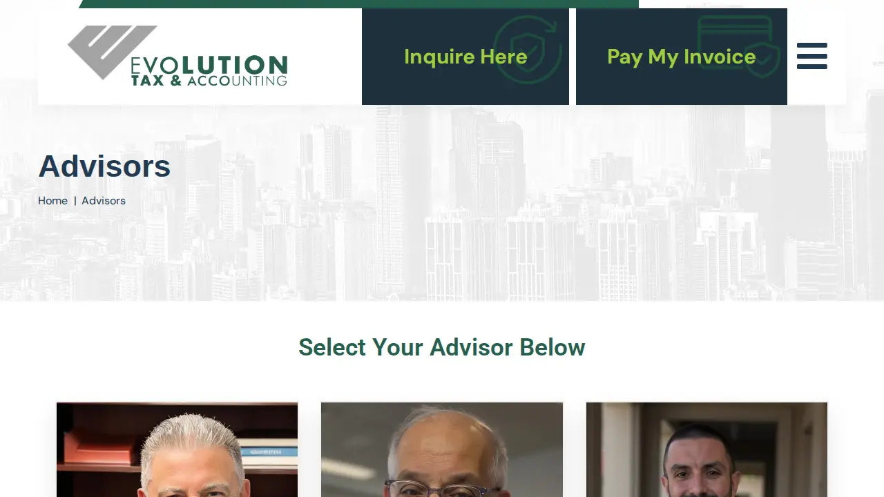 Evolution Tax and Accounting page