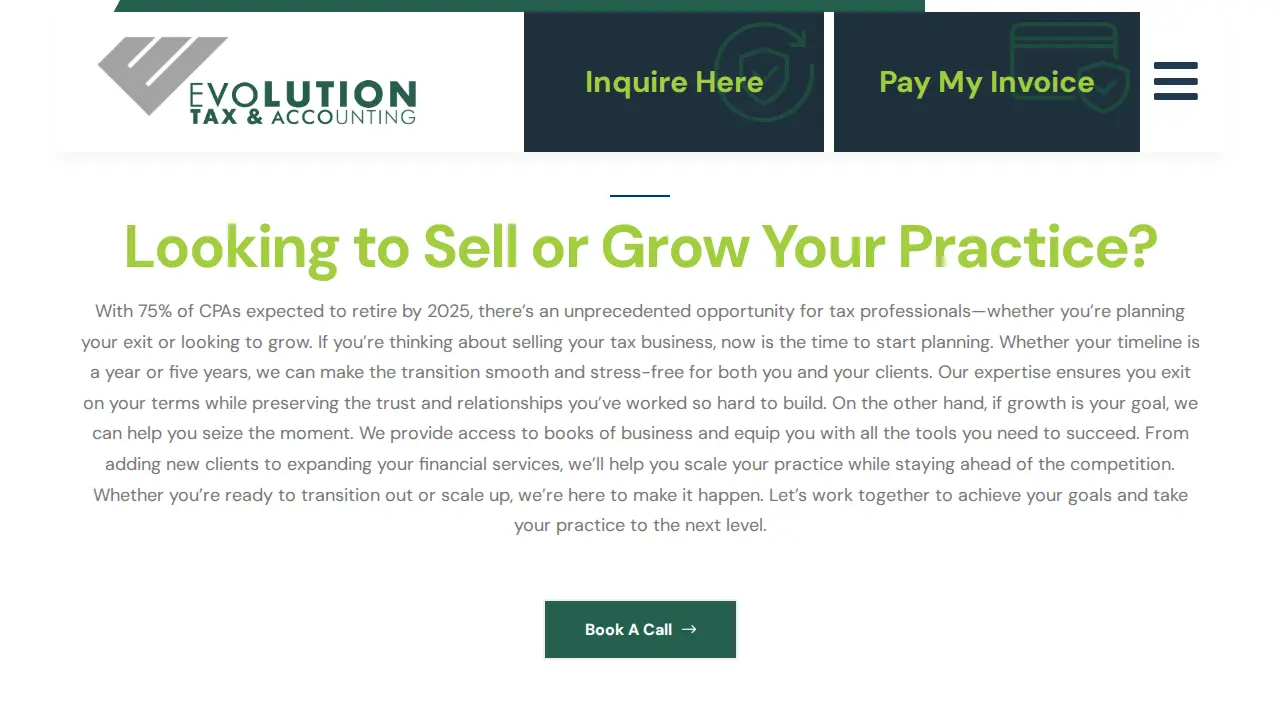 Evolution Tax and Accounting page
