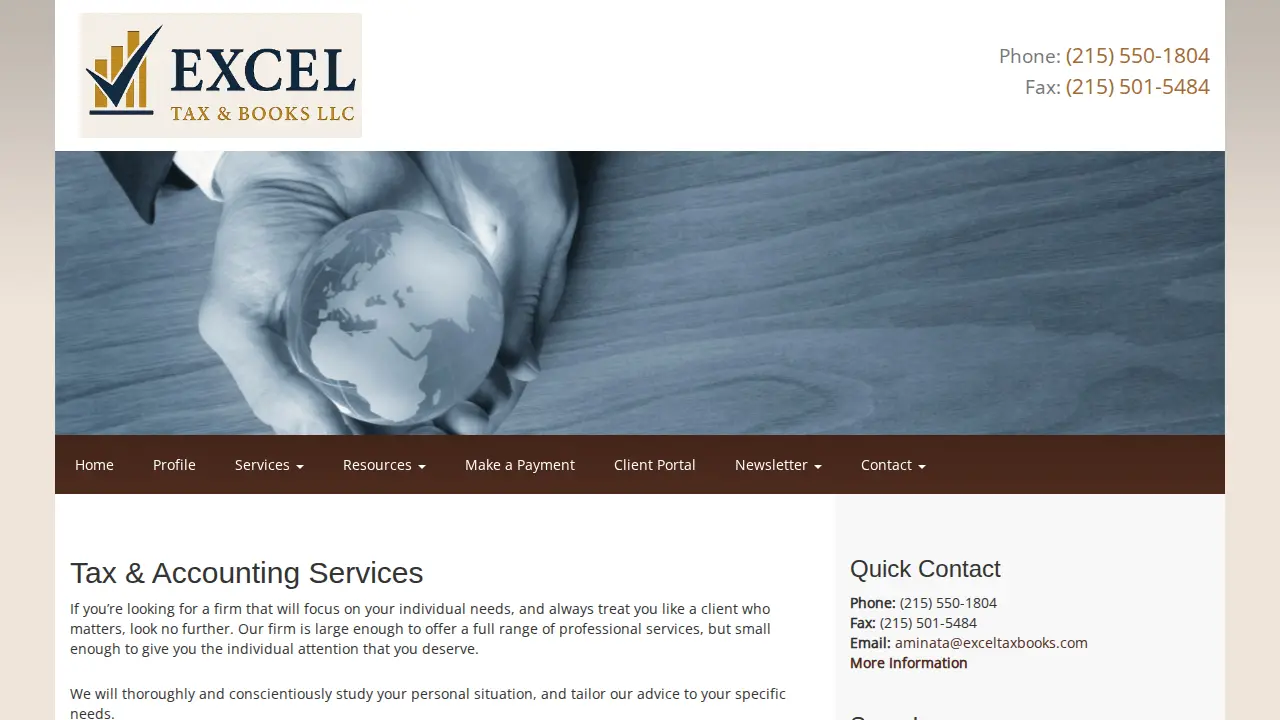 Excel Tax & Books LLC page