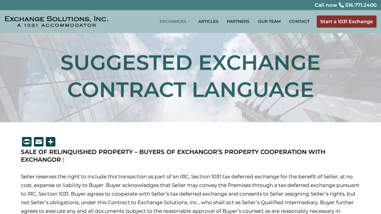 Exchange Solutions Inc. page