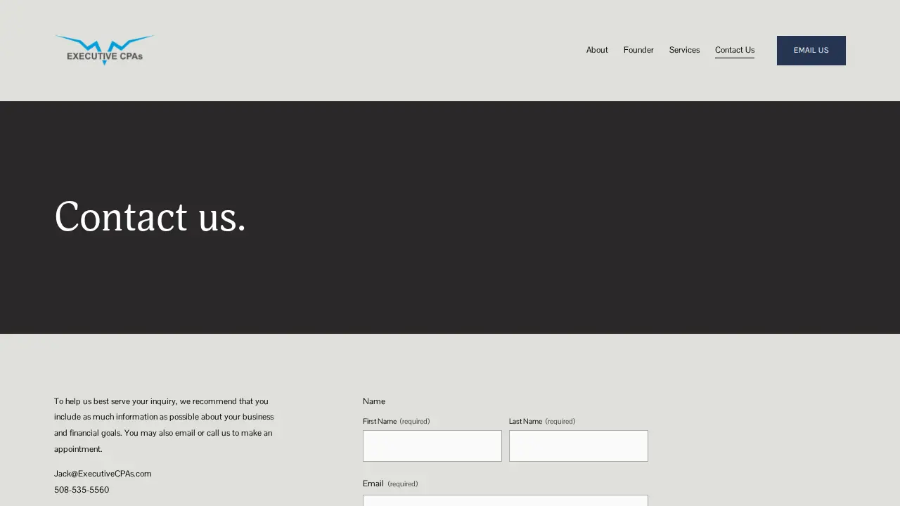 Executive CPAs page